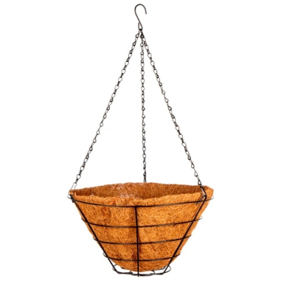 Кашпо подвесное с вкладышем из коковиты, конус, диаметр 35 см// Palisad арт.69022