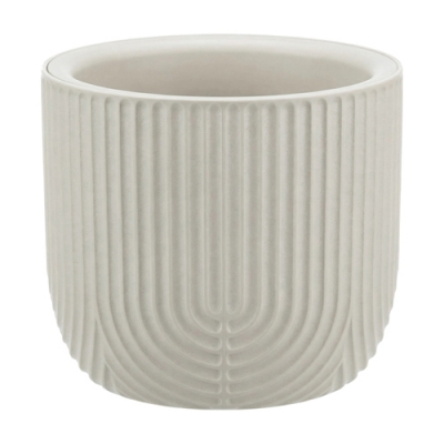 Кашпо РАМОНА IDEA D150мм 1л со вставкой белый ротанг