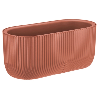 Кашпо РАМОНА IDEA овальное 385x180мм 6л со вставкой терракотовый М3273