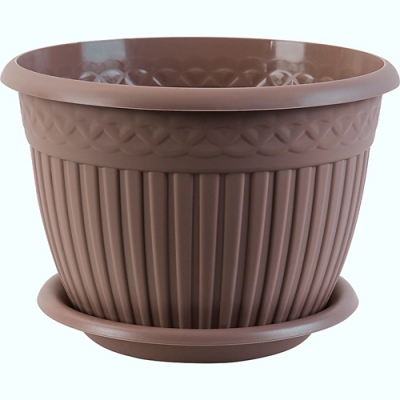 Кашпо с блюдцем Византия ВМС 3,0л цвет Мокачино арт. КШ-2098 Кашпо с блюдцем Византия ВМС 3,0л цвет Мокачино арт. КШ-2098
