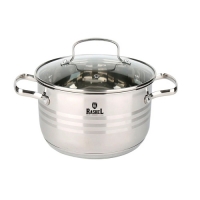 Кастрюля 1,9л из нержавеющей стали со стекл. кр., 16х9,5 см (R-19т) "МАРУСЯ"