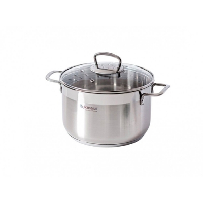 Кастрюля линии "ORION" 4,5 литра, диаметром 22 см, со стеклянной крышкой "Kukmara" ORN-CA4522G