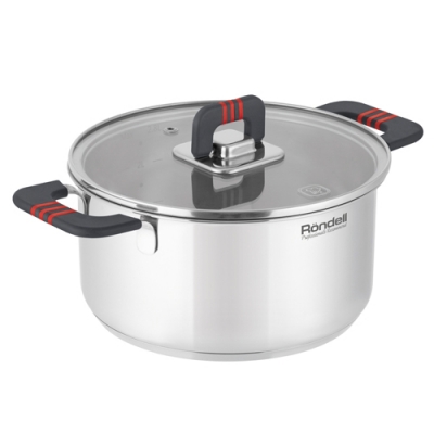 Кастрюля Rondell Stripes RDS-1637 2.8л d=20см (с крышкой) стальной