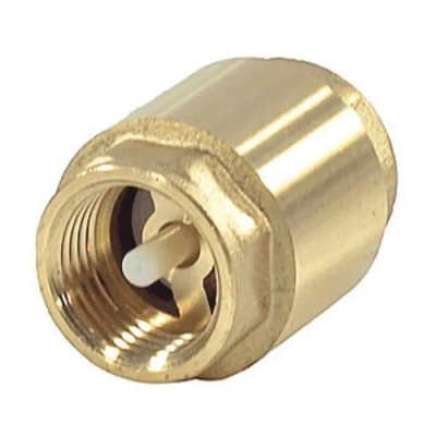 Клапан обратный латунь осевой Ду 20 Ру16 Тмакс=95 оС ВР 3/4" диск пластик SantechSystems