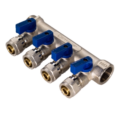 Коллектор 4 вых. 3/4"x16 с шаровыми кранами для м/п труб СТМ (15 шт.) Коллектор 4 вых. 3/4"x16 с шаровыми кранами для м/п труб СТМ (15 шт.)