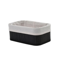 Корзина стеллажная "Бамбук", Д250 Ш150 В100, чёрный, белый арт.Shan-19M