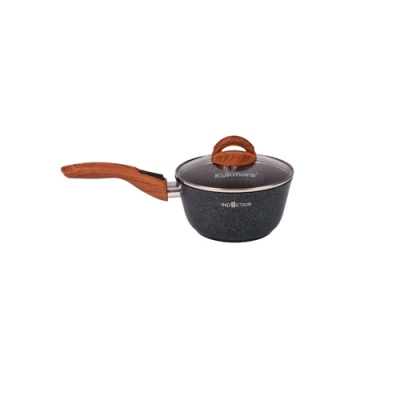 Ковш 1,5л с носиком со съемной ручкой, со стекл. крышкой, АП линия "Granit Ultra Induction" (blue) "