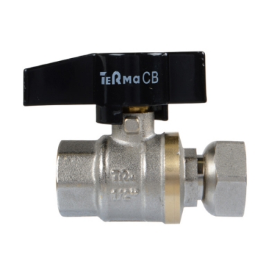 кран шаров. TeRma CB 1/2" бант с накидной гайкой 30208