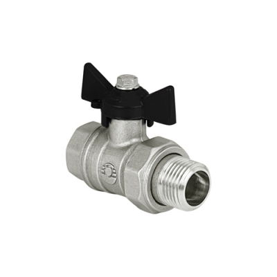 Кран шаровой латунный DeltaPro для ВОДЫ 1/2" ВР/НР баб,амер, НИК-Й VALFEX 11Б27фт1М (80/20)