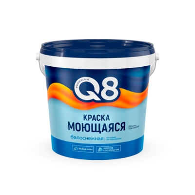 Краска ВД МОЮЩАЯСЯ Formula Q8 белоснежная 1,4 кг