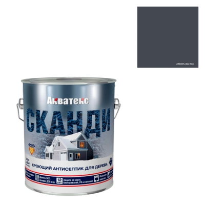 Кроющий антисептик для древесины Акватекс Сканди графит 2,5 л (65153) Кроющий антисептик для древесины Акватекс Сканди графит 2,5 л (65153)