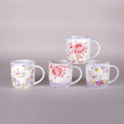 Кружка 350мл, микс 4 цв. 8069