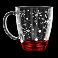 Кружка для чая 350мл. арт.2025-ГН9 "Снегопад"(красный)