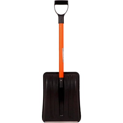 Лопата автомобильная Авто-Вьюга Люкс неразбор 260*350мм с алюминиевой планкой (оранжевый) г.Павлово