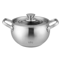 LR02-264 Кастрюля LARA (нерж) ТОКИО 22x13,5см 5.4л, индукц капсул дно, крышка со стекл вставкой