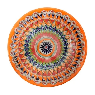 Ляган Оранжевый Мехроб (блюдо для плова) круглый, 34см Узбекистан