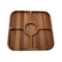 Менажница квадрат "4 части + соусник", 5 отсеков, 29х29х2см. 2К-038wd арт.2К-038wd