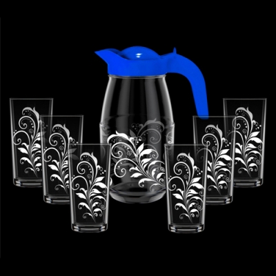 Набор для воды 7пр. арт.1607/6-Г "Криуль" (кувшин+6 стаканов)