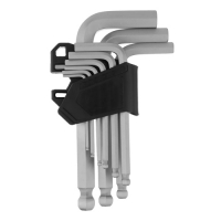 Набор ключей имбусовых, HEX, 2-12 мм, CrV, 9 шт., с шаром// Сибртех арт.123637