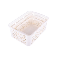 Набор корзин Leaves 3шт (1,2+2,3+4л) молочный С44803 Полимербыт