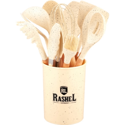 Набор кухонных принадлежностей 12 пр., цвет: кремовый мрамор (R-17012) "МАРУСЯ"