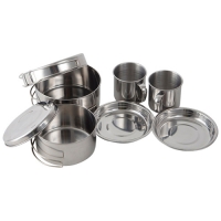 Набор посуды походный Camp-S11 из нержавеющей стали (8 предметов) арт.106940