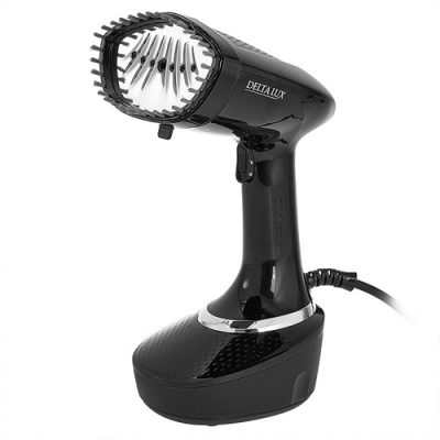 Отпариватель электрический Delta Lux DE-3200P черный, 1500Вт, резервуар д/воды 400мл