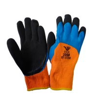 Перчатки акриловые утепленные НОГОТКИ двойной облив ЛЮКС с вспенен.3/4облива