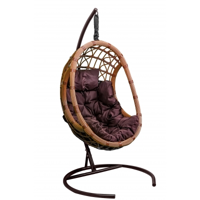 Подвесное кресло "Ривьера" арт.CN850-МТКОР цв.корзины бежевый, цв.подушки коричневый