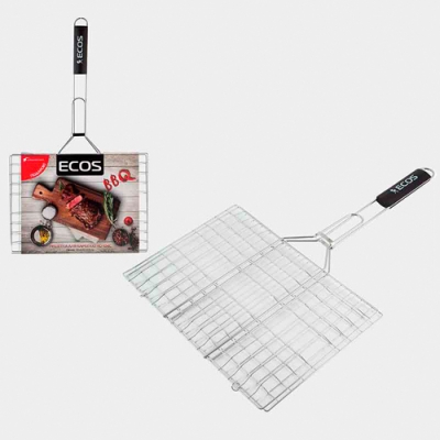 Решетка для барбекю ECOS RD-104М (6 секций, р-р 35х25х1,5 см, общая длина 60см, хром.) арт.999689