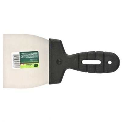 Шпательная лопатка из нержавеющей стали, 100 мм, пластмассовая ручка// СИБРТЕХ арт.85435 Шпательная лопатка из нержавеющей стали, 100 мм, пластмассовая ручка// СИБРТЕХ арт.85435