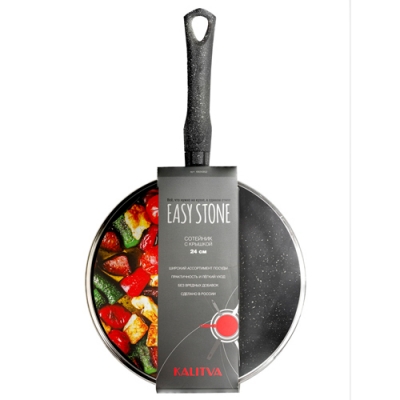 Сотейник 240 мм, 1 руч., ст./кр, а/п. Easy Stone. Алюминий марки А5 арт.6924352