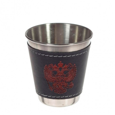 Стакан-стопка нерж в кожзаме герб (черн) 50*55 см 2К-012/2кмп арт.2К-012/2кмп Стакан-стопка нерж в кожзаме герб (черн) 50*55 см 2К-012/2кмп арт.2К-012/2кмп
