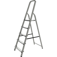 Стремянка стальная одностор.Новая Высота NV1150,1*5 ступени 70мм,красная,красный башмак 1150105-033