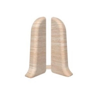 Торцевые (пара) для плинтуса 55мм "Идеал Классик", 254 Ясень светлый