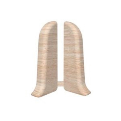 Торцевые (пара) для плинтуса 55мм "Идеал Классик", 254 Ясень светлый