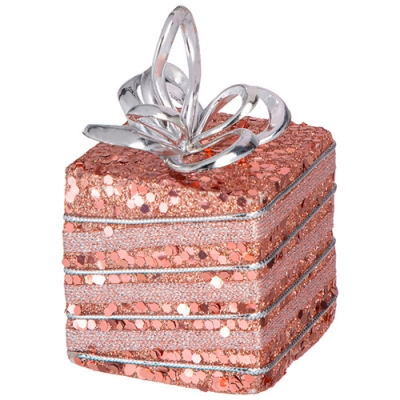 Украшение елочное Волшебная страна Подарок новогодний, розовый, размер: 10*6*6 см 110194