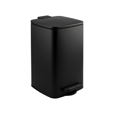 Ведро из нержавеющей стали, с педалью, квадратное, 8 л, черного цвета 10828 САНАКС