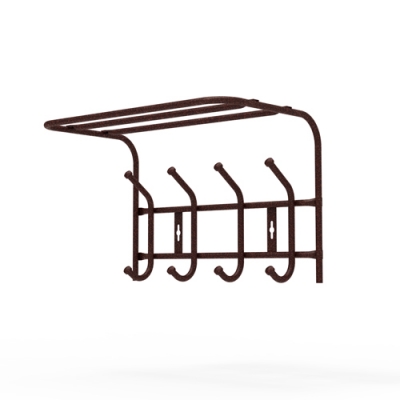 Вешалка настенная Nika ВП4М/А медный антик с полкой 4 крючка 408*262*245 мм