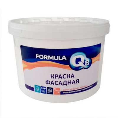 Краска ВД белоснежная фасадная 3 кг Formula Q8