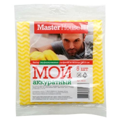 Набор из 5-ти салфеток перф. из вискозы Мой аккуратный 30x30см (60133) Мастер Хаус