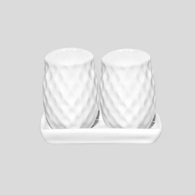 Набор солонка и перечница "Жемчужная волна" с подставкой в подарочной упаковке арт.MFK07957