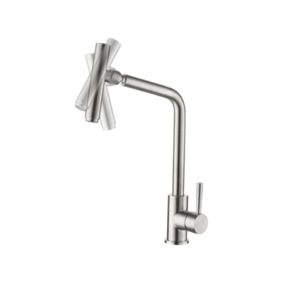 4998-5 Смеситель Кухня LEDEME d-35 НЕРЖАВЕЙКА излив вращается на 360град (сатин)