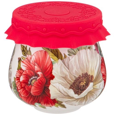 Баночка с силиконовой крышкой Маки 180мл 359-802