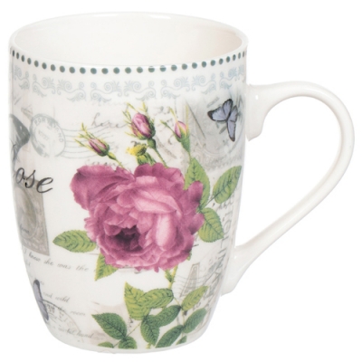 Ф Кружка 350мл Розовые розы микс I.K Ф Кружка 350мл Розовые розы микс I.K