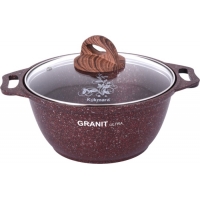 Кастрюля 2л со стекл. крышкой, АП линия Granit ultra (red) Kukmara кга22а