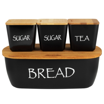 Хлебница из бамбук. волокн. 36*20.2*13.5см с бамбук крыш. и емкось. 11*11*10.6см. 3шт (1133B)