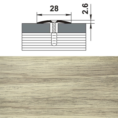 Профиль стыкоперекрывающий ПС 03.1350. 089 клен беленый Профиль стыкоперекрывающий ПС 03.1350. 089 клен беленый