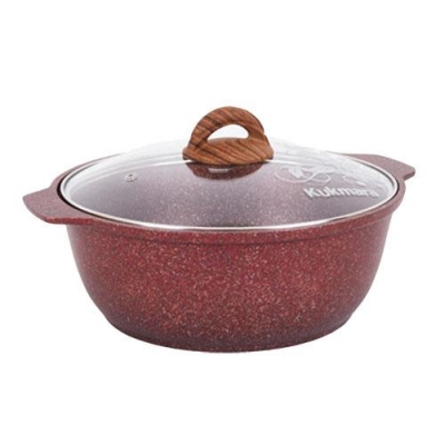 Кастрюля-жаровня 5л со стекл. крышкой, АП линия Granit ultra (red) Kukmara жга51а
