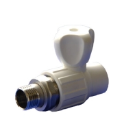 Кран радиаторный 20х1/2 прямой PPR (БЕЛЫЙ)ПОЛИТЭК